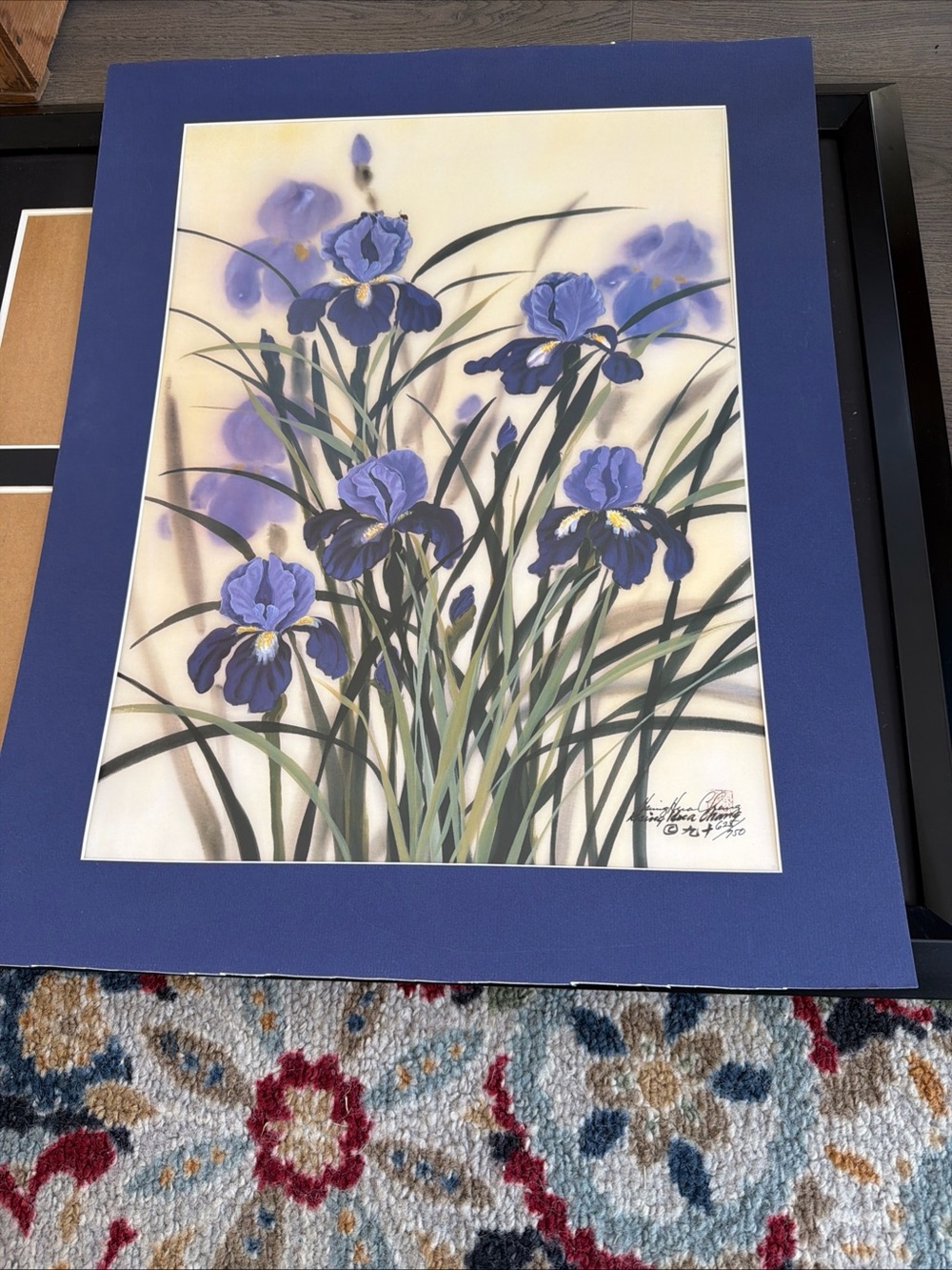 Purple Iris Floral Wall Art Print by Hsing Hua Chang Signed & numbered 25.5 x 20
